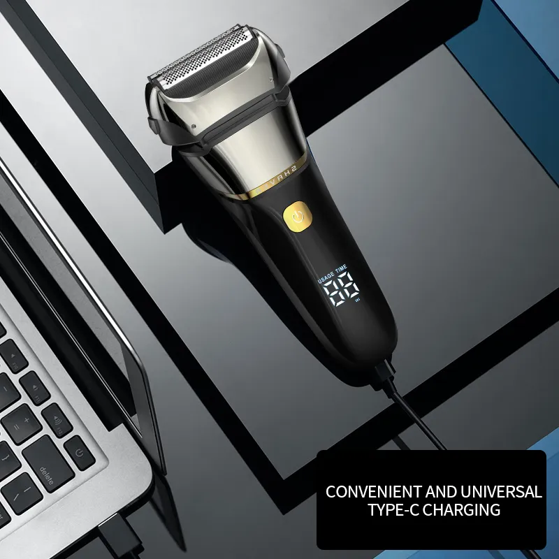 Maquinilla de afeitar eléctrica para hombres, afeitadora eléctrica  inalámbrica recargable 3D rotativa para hombres, afeitadora húmeda y seca