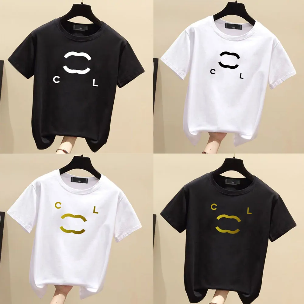 上級バージョンレディース Tシャツフランスミラノトレンディな服 C 文字グラフィックプリントカップルファッション綿ラウンドネックコーチチャンネル 4XL 5XL 半袖トップス Tシャツ