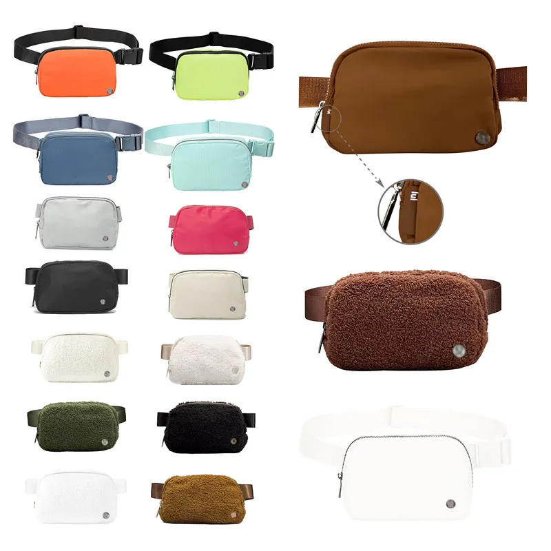 Yoga lulu everywhere Fleece belt Crossbody Bag designer lulul Teedy bum chest bag bumbag nylon lu Womens mens fanny pack Luxury lul sports outdoor Shoulder Waist Bags