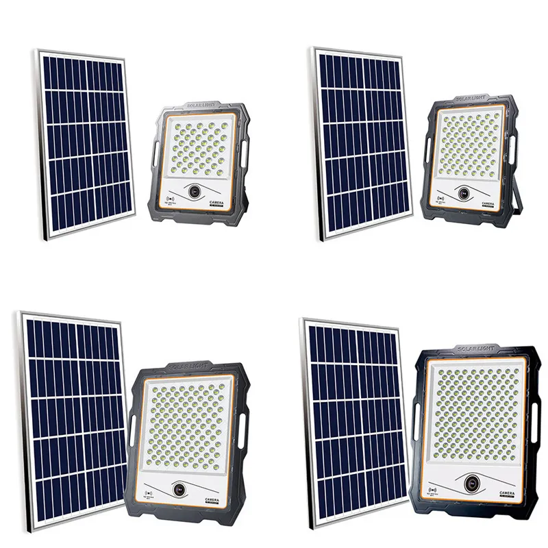 1080P Solar Flood Lights WiFi Security Camera Outdoor Garden Flood Light PIR Waterproof IP66 with 32G SD card 100W 200W-300W-400W Oemled