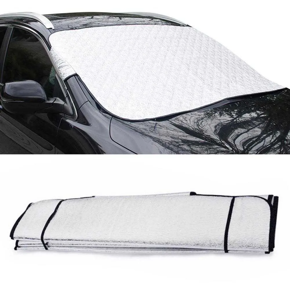 Couverture Pare-brise 4 Couches 150x100 Cm - Protection Contre Givre, Neige, Soleil, Poussière, Compatible Plupart Véhicules - 2