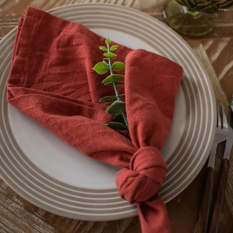 Table Napkin 5pcs Napkins Fabric Tablecloth Handkerchiefs Towels Linen Serving Christmas Decoration Dinner Restaurant Mark Place Cloth