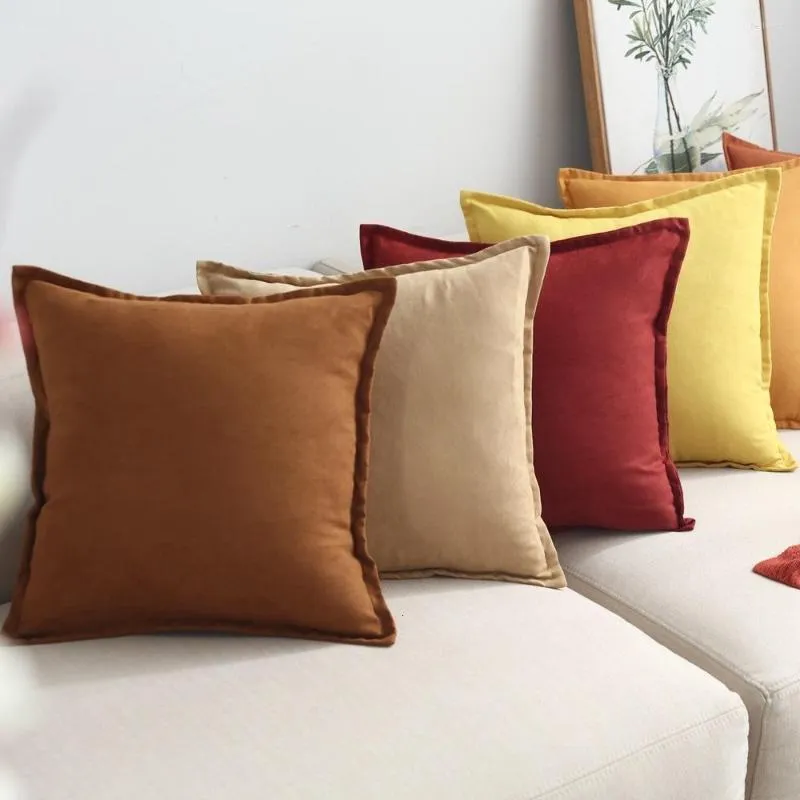 Pillow 60x60 Lotus Leaf Edge Design Nordic Light Luxury Pillowcase Suede Bed Cover Decorative Pillows