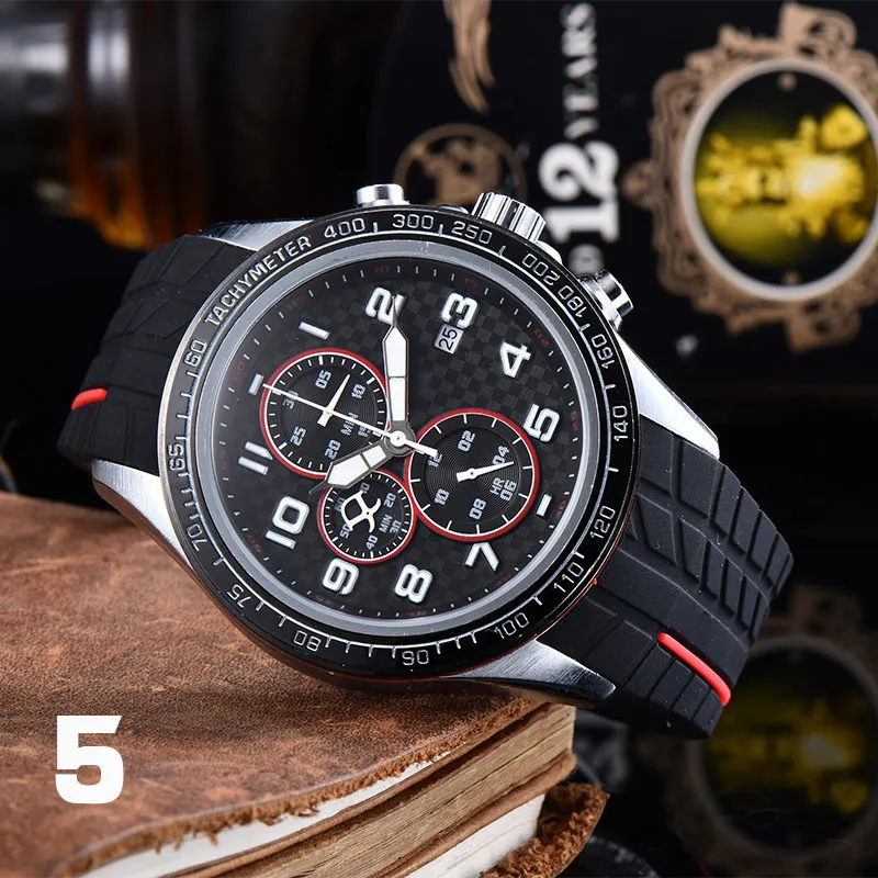 2023 Men's Luxury Quartz Watch Business Fashion six-pin running Second Multi-function Calendar Waterproof Watch Belt Watches