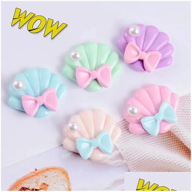 Andere 20 -stcs/lot kawaii harscomponenten shell flatback cabochon plakboeking fit telefoon haar boog verfraaiingen diy accessoires drop d dh8lu