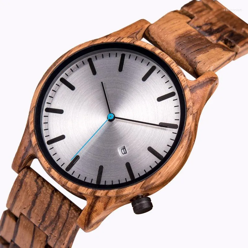 Armbandsur dodo hjortar herrar trä klocka anpassad gravering personaliserad reloj de los hombres mode enkel b09-4