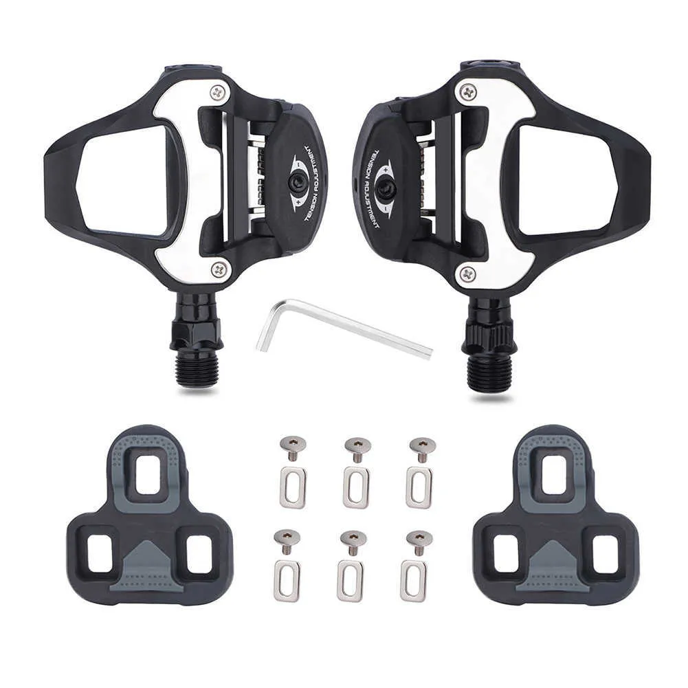 Bike Pedals 1 Pair Road Bike Pedals Nylon Self-lock Cycling Pedals Flat Platform Bicycle Parts Accessories 0208