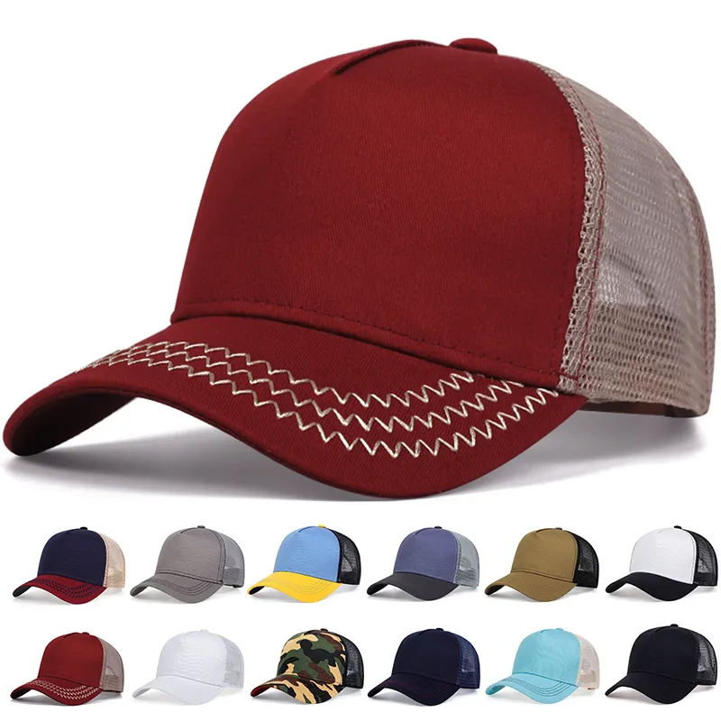 Avancerad sammet BASIC SOLID Color Light Board Baseble Baseball Cap Summer Sun Net Hat Foreign Trade Five-Piece Hat Truck Driver Hat