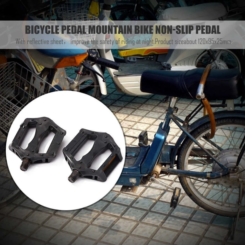 Pedais de bicicleta com pedal dobrável pedal anti-deslizamento Pedais portátil Folha de reflexão MTB Bike impermeável Elementos de ciclismo 0208