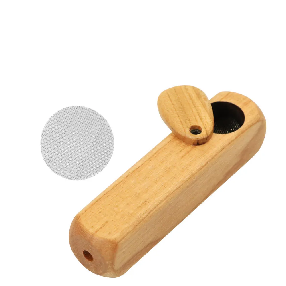 Pipe à fumer en bois de 85mm, tuyaux à herbes de tabac avec écran métallique, accessoires de fumée, vente en gros