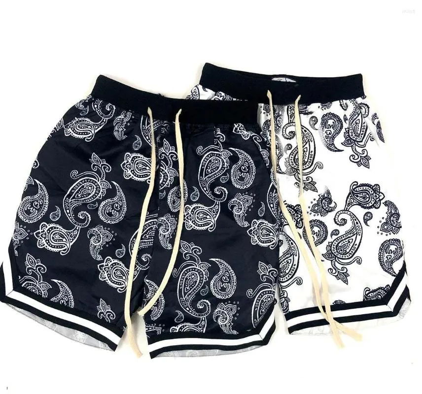 Herr shorts 2023 sommar harajuku män bandana mönster mode hip hop mäns märke korta byxa bottnar elastiska wais man casual byxor