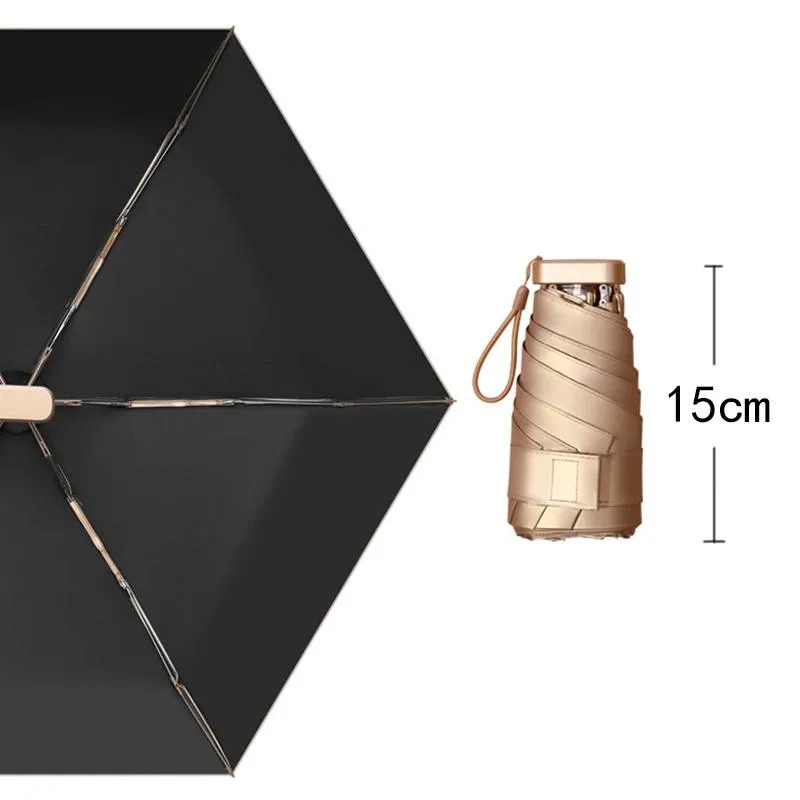 Umbrellas 15cm Anti-UV Small Folding Umbrella Rain Women Summer Gift Mini Pocket Parasol Girls Waterproof Portable Travel