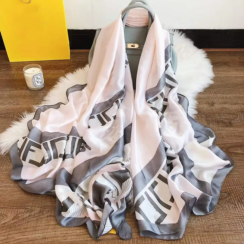 Expensive Brand 2023 New 180x70CM Luxury Lattice Geometric Silk Scarf Women's Retro F Print Fashion Square Bandana Headscarf Tie