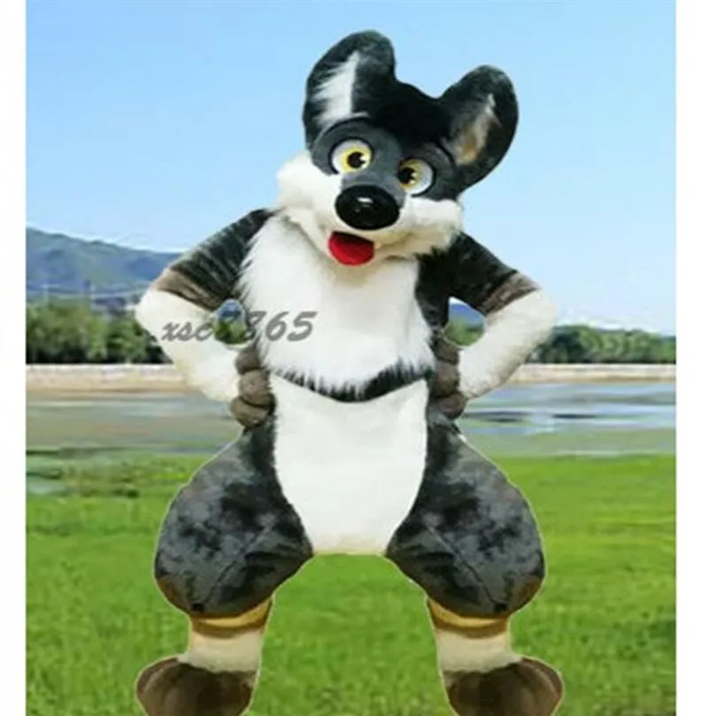 Black Husky dog mascot costume Dog Wolf fox cartoon animal fantasy role play2736