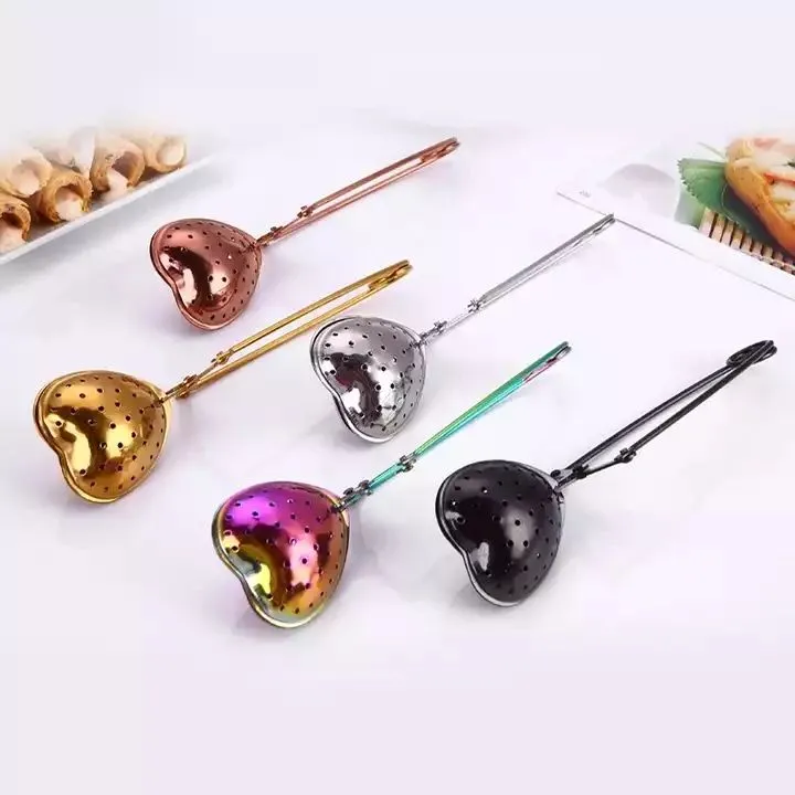 Colino da tè in acciaio inox, colino per spezie, filtro per tè, filtro per spezie, filtro per le spezie con coperchio, per tè sfuso con catena e gancio, teiera grande, filtro per