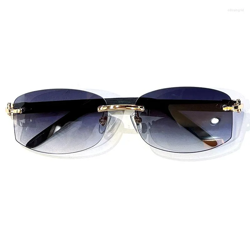 Solglasögon varumärke Rimless recept för män soliga glasögon designer utomhus körning sol UV400 glasögon