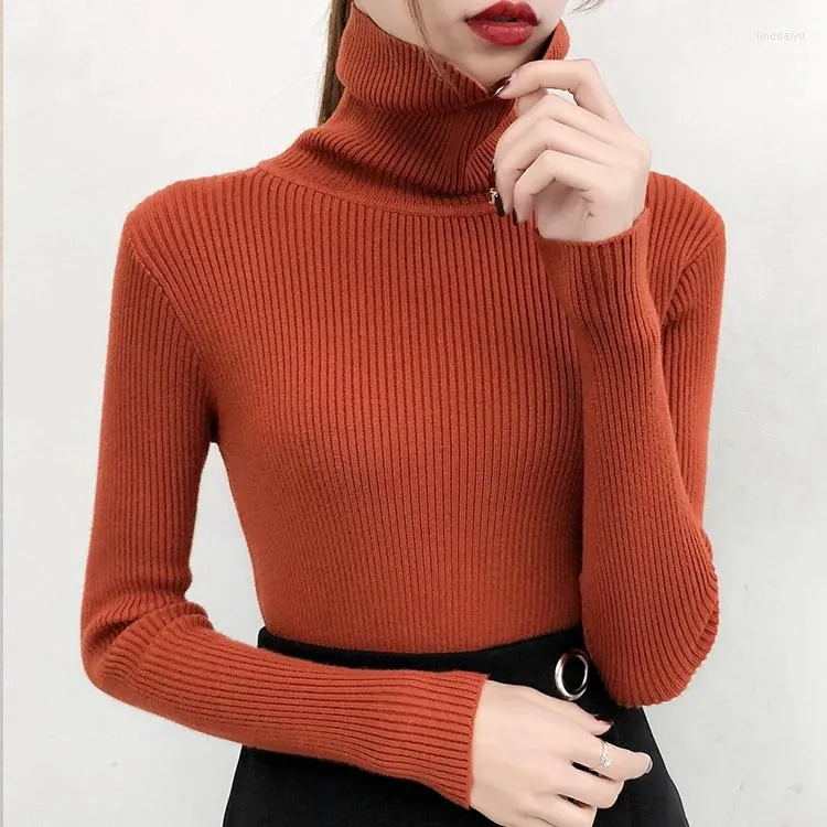 Women's Sweaters Warm Turtleneck Sweater Women Black White Blue Beige Green Pink Yellow Red Pullover Autumn Winter Knitted