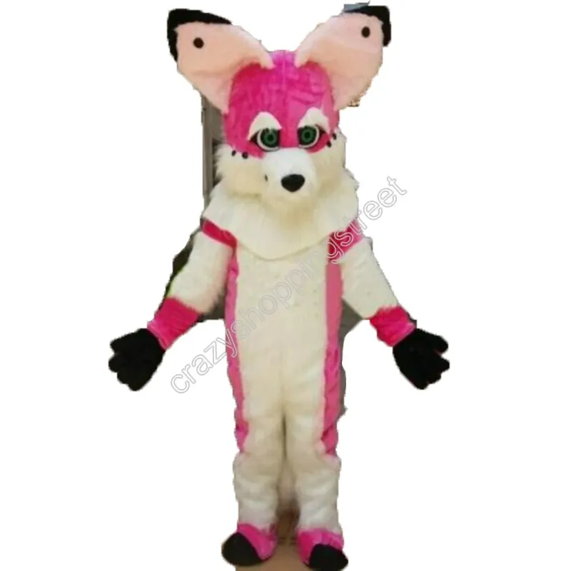 Costume da mascotte di Halloween Beautiful Fox Dog Personaggio dei cartoni animati Abiti da completo per adulti Taglia per adulti Festa di carnevale di Natale Abiti da esterno per pubblicità