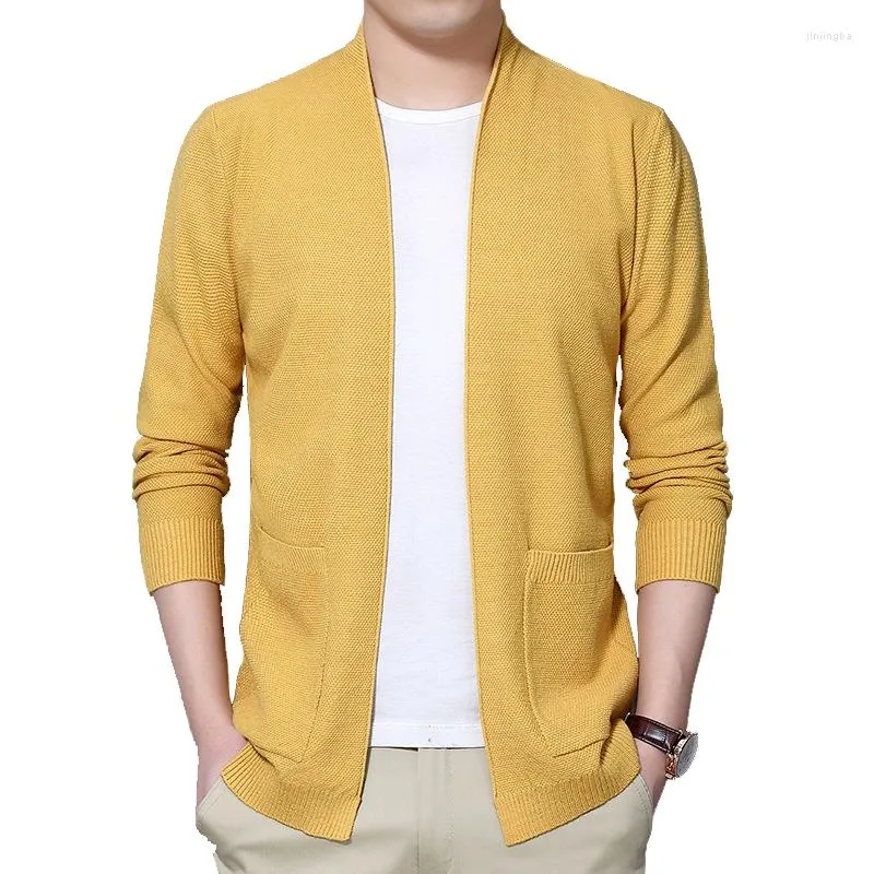 Herentruien Man gebreide trui heren Cardigan Solid Color Sweatercoat V-Neck Fur Soft Weer