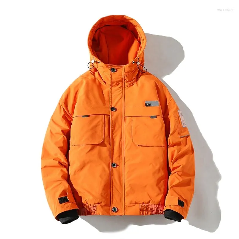 Herren Daunen Winter Dicke Kapuze Lässige Parkas Mantel Herrenjacke Warme Reißverschlussmäntel