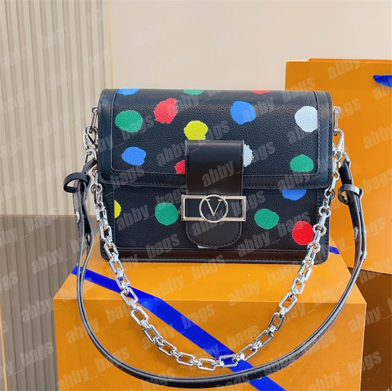Fashion Luxury Dauphine Handbags Womens Designer Crossbody Bag Y K Color Dots Woman Hobo Designers Purse Flap Shoulder Bags