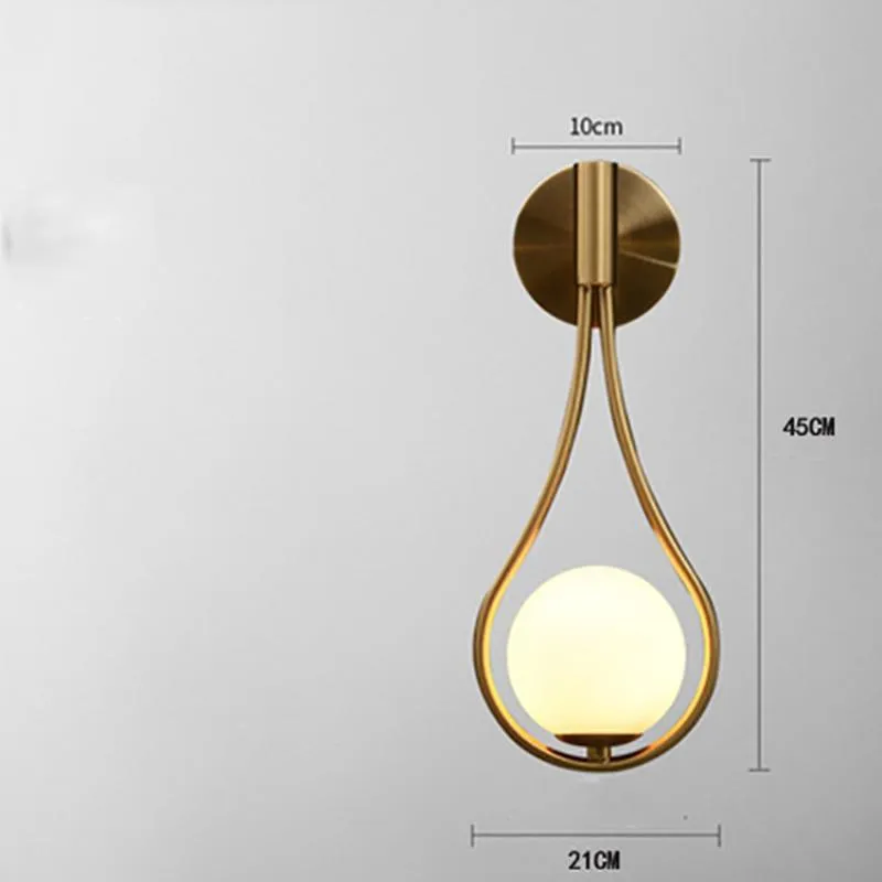 Wall Lamps Golden Vintage Industrial Sconce Lighting Fixture With Mini White/ Clear Glass Globe G9 Warm / White Light For BedroomWall