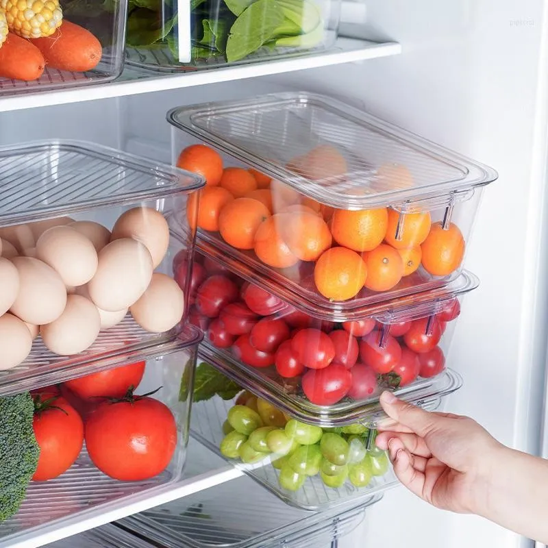 Set di stoviglie Contenitore sigillato per la classificazione delle frutta e verdura da frigorifero visibile trasparente per la conservazione di frutta e verdura