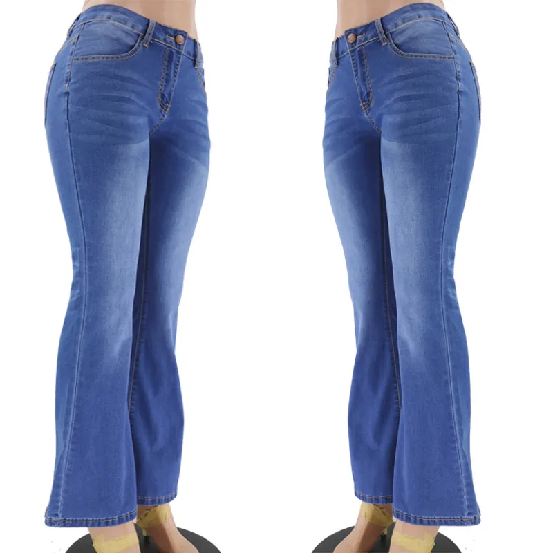 Jean de printemps évasé, jean ample en denim pour femme, 9037