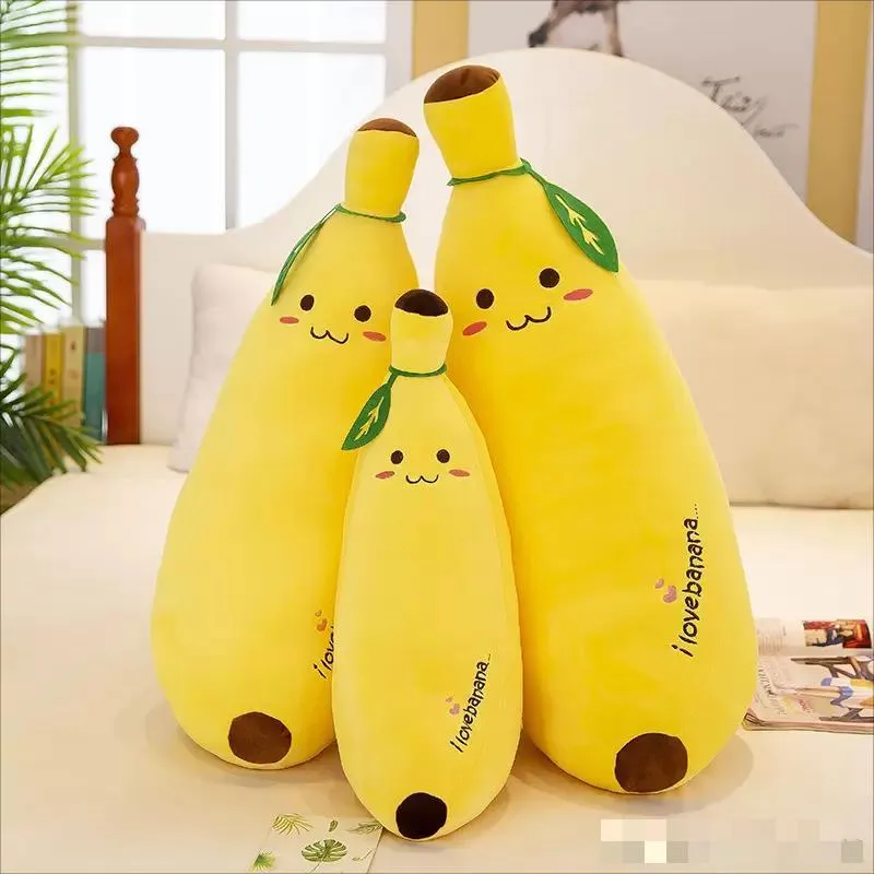 Super Cute 80cm Super Soft Banana Doll Plush Toys Down Cotton Filled Fruit Throw Pudows and Pillow Cases Holiday Present Little Girl Birthday Present Deco2873