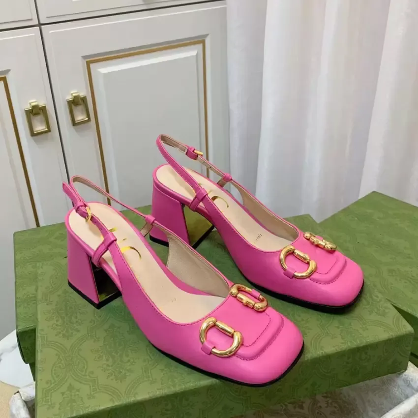 Hight Heels Sandals Summer New Women`s Designer Shoes Letter Embroidery