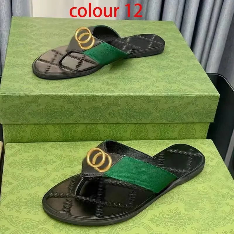 Classic Men slippers Big Summer man Beach slipper women shoes Slides letter womens Flat designer shoe Metal button sandals Lazy lady SHoes Large size 35-42-45 with box