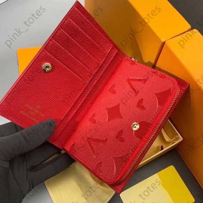 Luxury Red Flowers Designer Wallet V Wallets For Women Designers