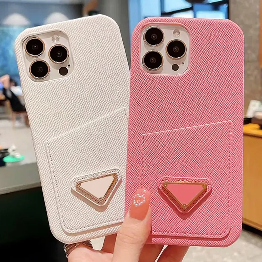 Fashion Designers Phone Cases With Card Holder for iphone 15 14 13 Pro Max i 12 11 XS XR X 8 7 plus Luxury Back Cover Shockproof Hard Textile Protection Coque Shell