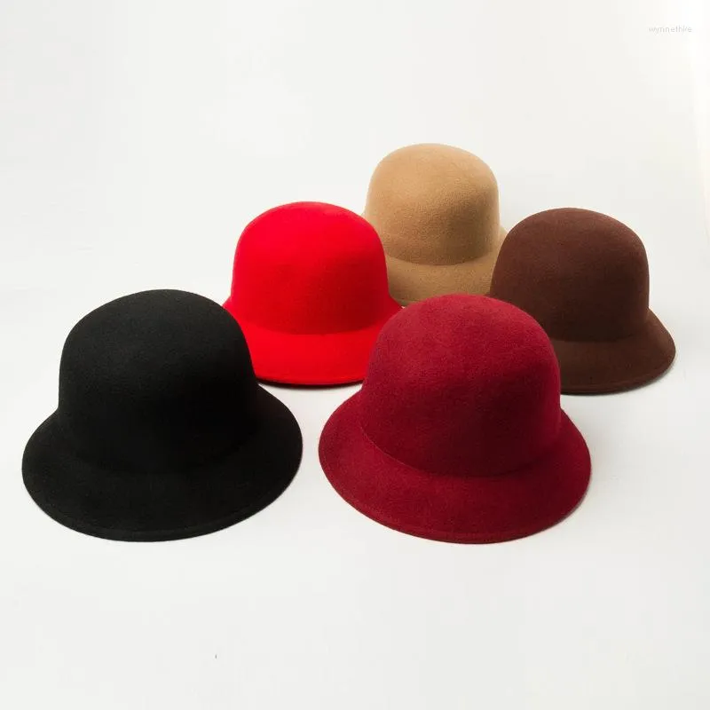 Berets King Wheat 2023 automne hiver Keep Warm Fashion Casual Wool Femme Fedora extérieur Felt Top Fisherman Basin Hat Cap