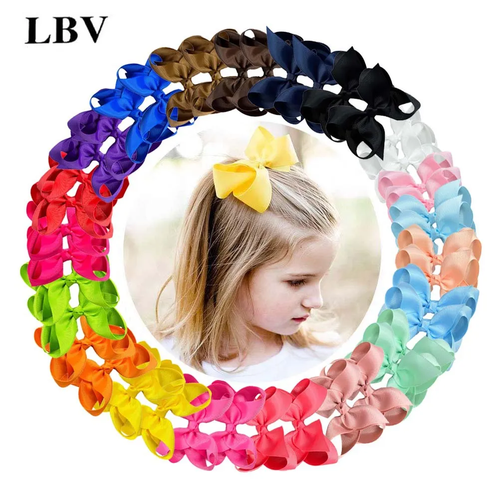 Solid Color Girls Ribbon Hair Bows Alligator Hair Clips Barrettes for Kids Hairpins Hair Accessories 1548