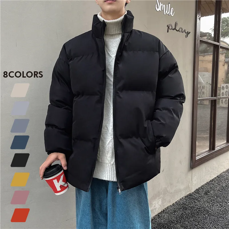 Kurtki mężczyzn Winter Plus Size Puffer Kurtka Mężczyźni zagęszcza ciepły stojak płaszcz japońskie uliczne kobiety mody mody Parkas 230207