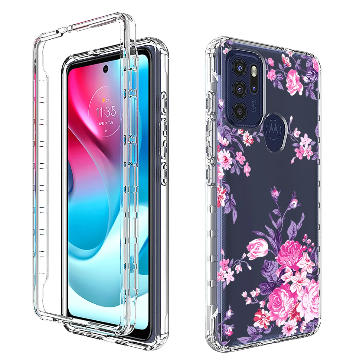 Transparenta fodral f￶r Moto G9 E7 Play Plus Edge 20 G Stylus Power 5G 4G 2021 Full Cover Phone Clear Front Back CASA CAPA