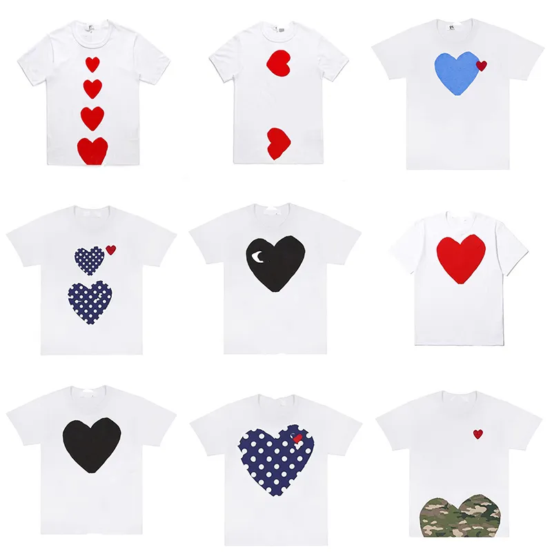 Play Designer Heren T-shirts Kindergeborduurd Love Eyes Puur katoen Wit Rood Hart T-shirts met korte mouwen Jongens en meisjes Los casual T-shirt Topmaat 80-150 bb