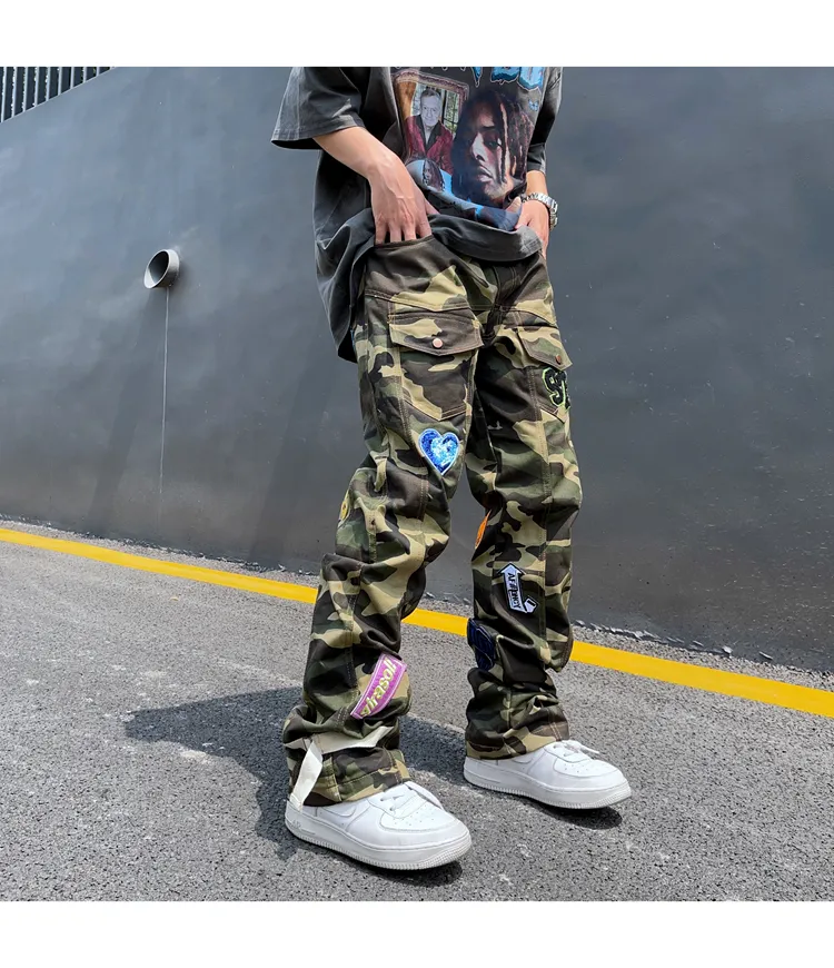 【SATIIIZ】Roynan Camo Cargo Pants Roynan Camo Cargo Pants - satiiiz