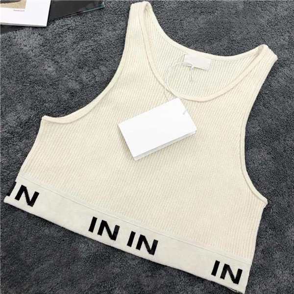 Womens Designers Tanks Knit Vest Pulls T-shirts Designer Striped Letter Tops sans manches Knits Fashion Style Ladies Pullover07