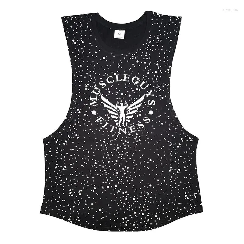 Men's Tank Tops Mens Cotton Oneck Sleeveless Muscleguys Letter Graphic Singlets Summer Fashion Personality Training Wear