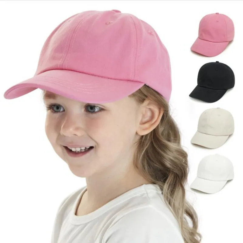 Cappello da baseball per bambini Tinta unita Cappellini regolabili per bambini Cappello da sole Cappelli estivi da camionista Copricapo da esterno Accessori moda per neonati 9 colori opzionali DW6823