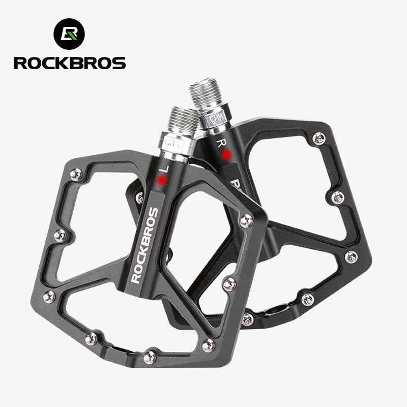 Bike Pedals ROCKBROS Bike Pedals Aluminum Alloy Anti-slip One-Piece Ultralight Sealed Bearing Cycling Pedals Waterproof Bicycle Accessories 0208