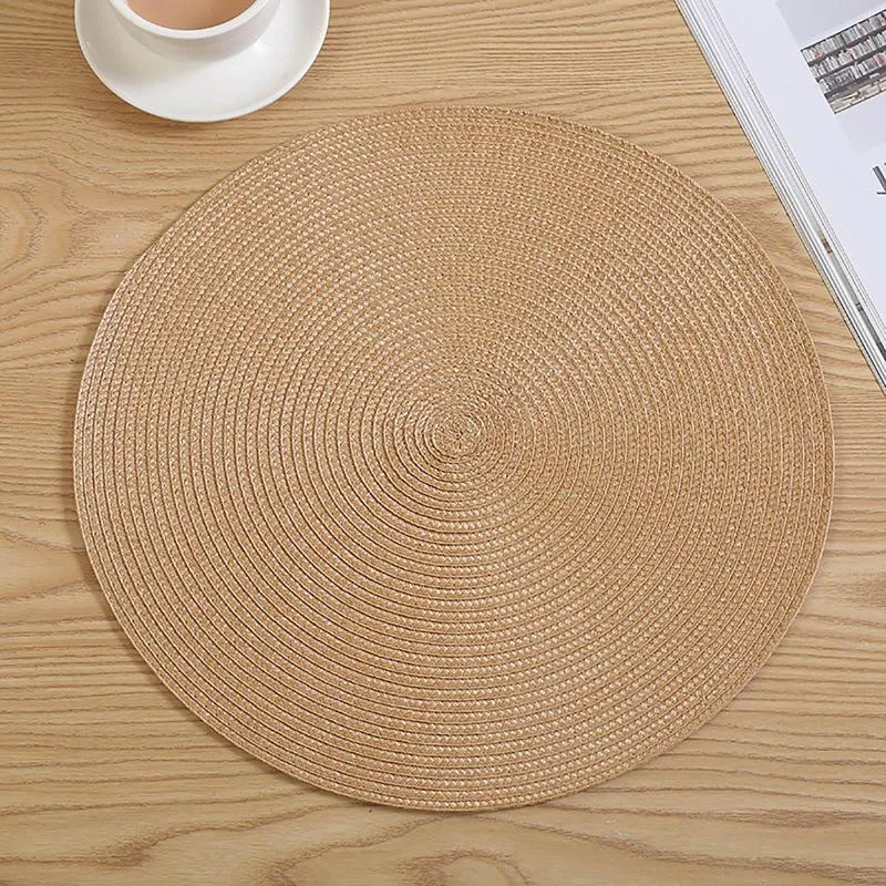 Table Napkin Place Mates Mat PP Decorative Round Western Food Insulation Waterproof 4pcs
