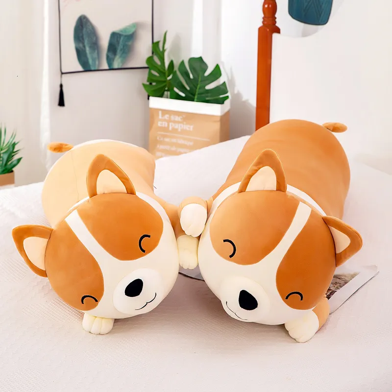 Surakey Chien Peluche Oreiller Géant Doux 70cm Marron - Coussin Kawaii Peluche Chien Cadeau Pour Enfants