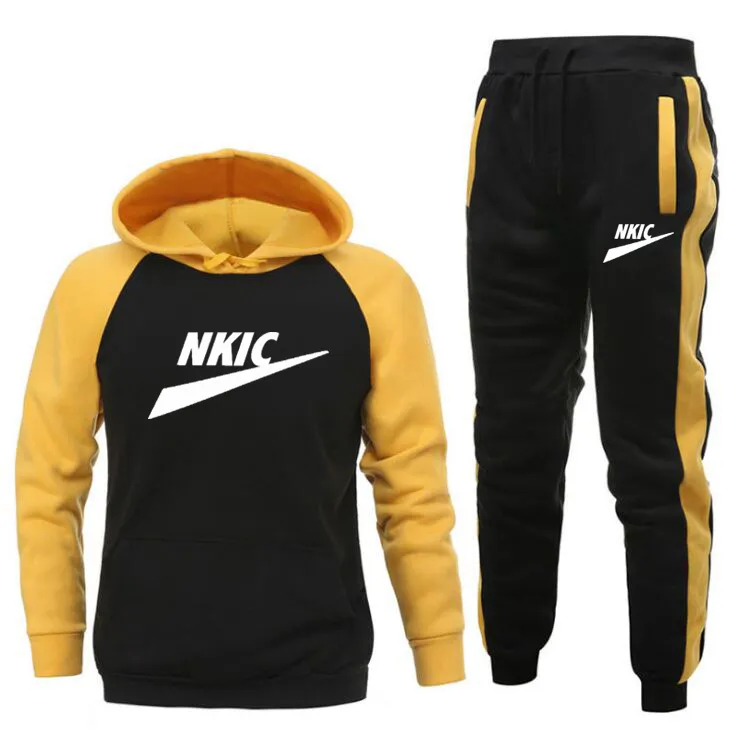 Neueste Herrenmode-Trainingsanzug mit langen Ärmeln, Kapuzenpullover, Hosen-Set, Pullover, Pullover, Tops und Jogginghose, Freizeit-Outfit, Sportler-Sets, große Größe XS-3XL