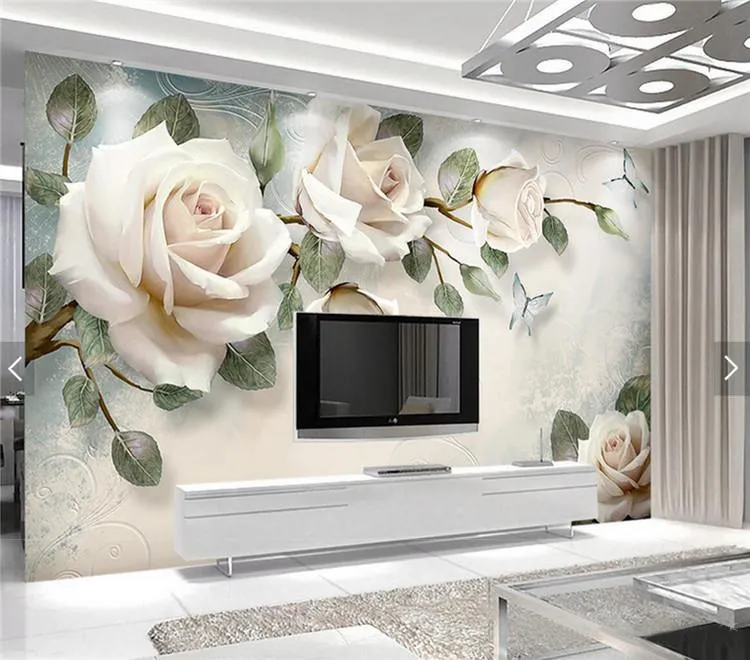 Wallpapers moderne minimalistische 3D achtergrond muur handgeschilderde bloemen Europese grote muurschilderingen elegant papel de parede doek op maat