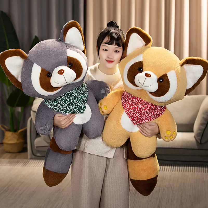 Nice 1pc 45-90cm fofo de raccoon brinquedos de pelúcia kawaii boneca de animais de urso recheado para crianças meninas de aniversário decoração de casa