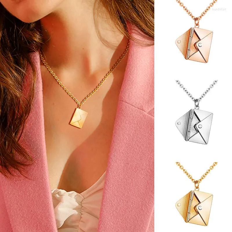 Pendentif Colliers Love You Avec Enveloppe Collier Pour Femmes Filles Simple Moderne Bijoux XIN-