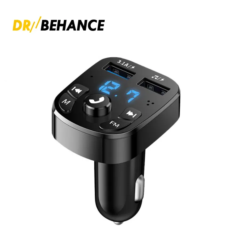 Double chargeur de voiture USB Bluetooth 5.0 FM Transmetteur Handles sans fil récepteur audio modulateur MP3 Mothulator 3.1a Chargeur rapide